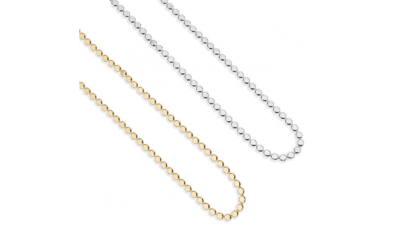 Colar Plaquinhas Banho de Ouro 18k ou Ródio Branco.