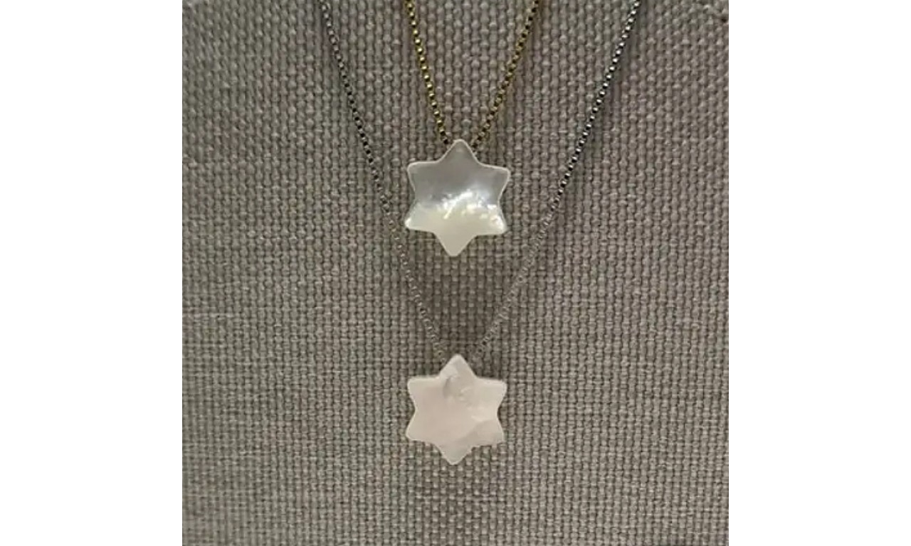 Colar Estrela de Davi Madrepérola.