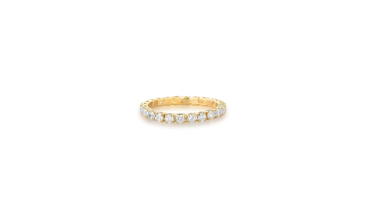 Anel Aparador 2mm Cravejado Banho de Ouro 18k.