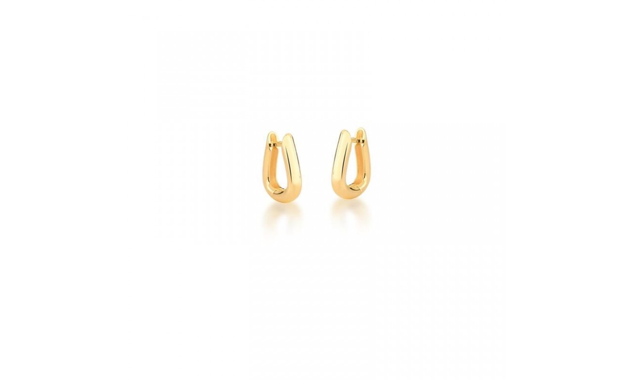 Brinco Argola Tubo Banho de Ouro 18k